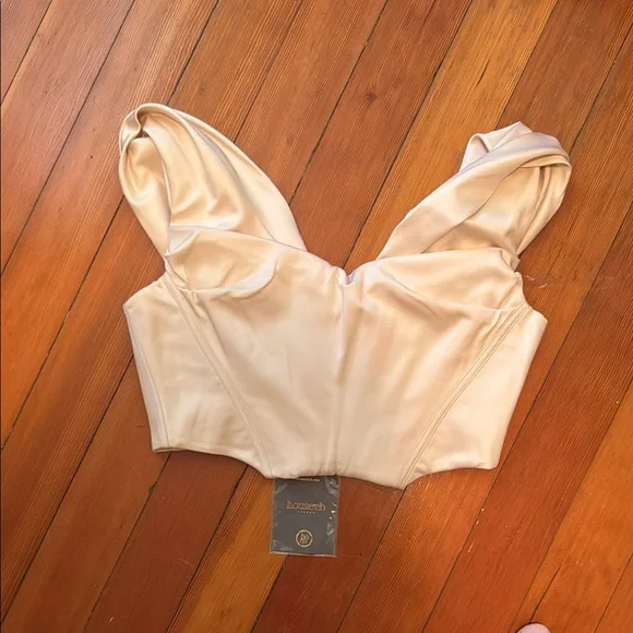 House of CB Cream Satin Bustier Top - Picture 1 of 1
